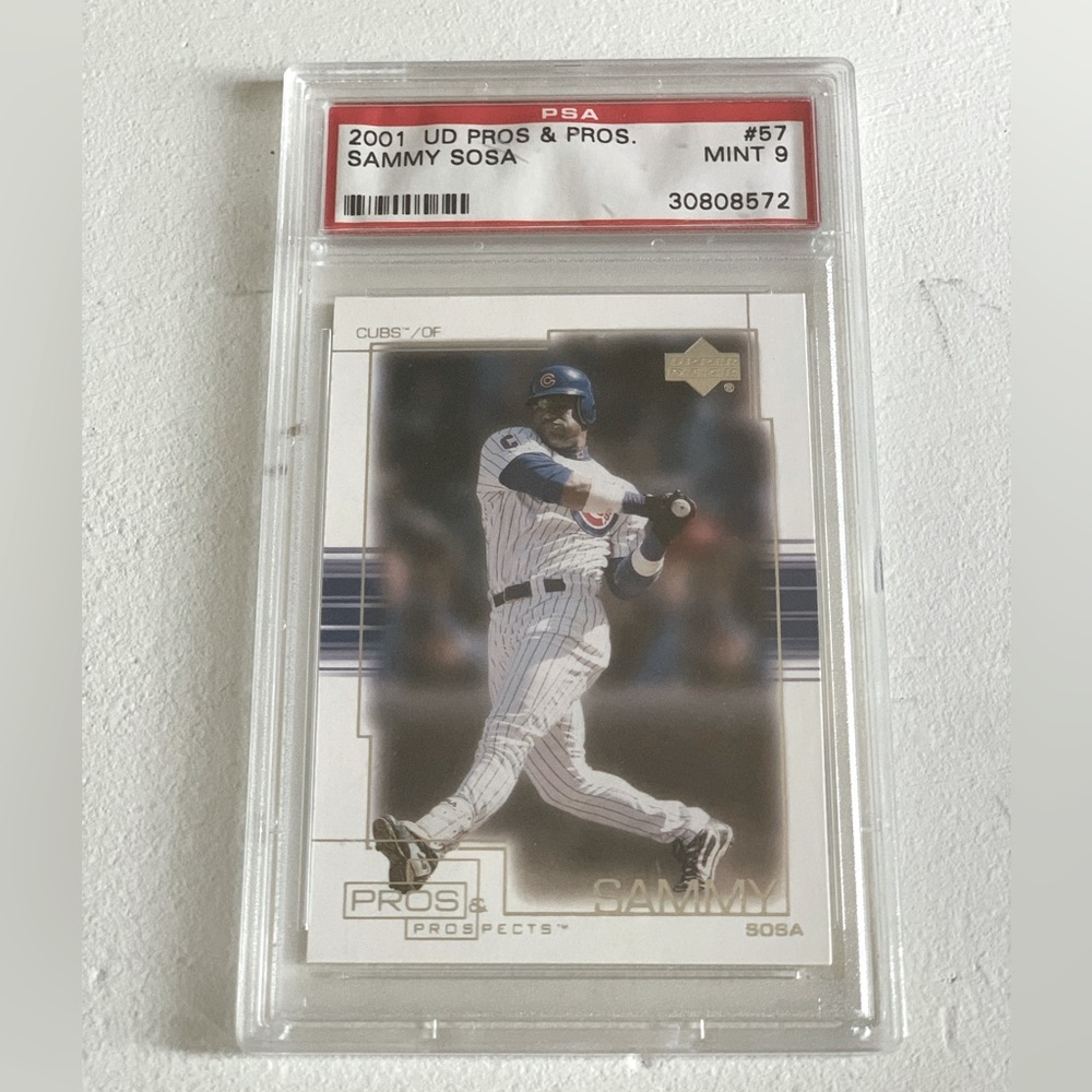 2001 UD Pros and Pros Sammy Sosa PSA Graded 9 Card